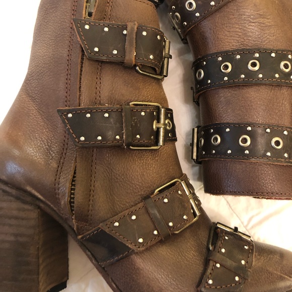 Free Bird leather buckles joust boots, brown, EUC - Picture 10 of 10